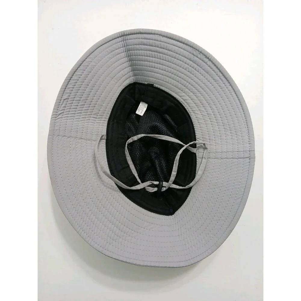 Gray Boonie Vented Bucket Hat Cap Safari Fishing Adjustable Strap Mesh Trail